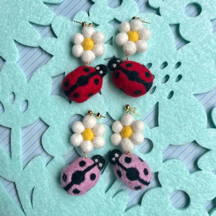 Honey Loom Designs: Lady Bug Earrings-ESSE Purse Museum & Store