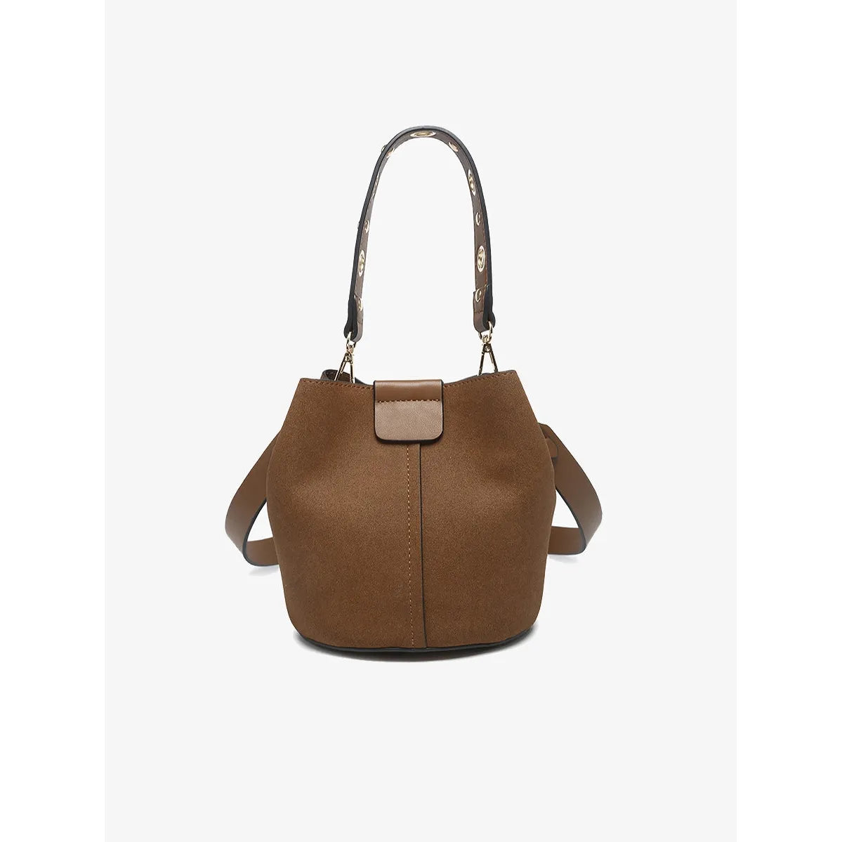 Jen & Co. Bag: Farrah Suede Brown Bucket Bag
