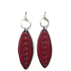 Joanna Craft Earrings: Red Dangles, EE32-ESSE Purse Museum & Store