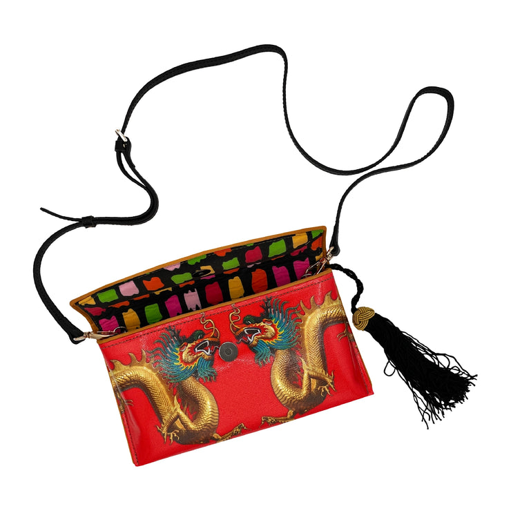 Kent Stetson Clutch: Red Dragon-ESSE Purse Museum & Store