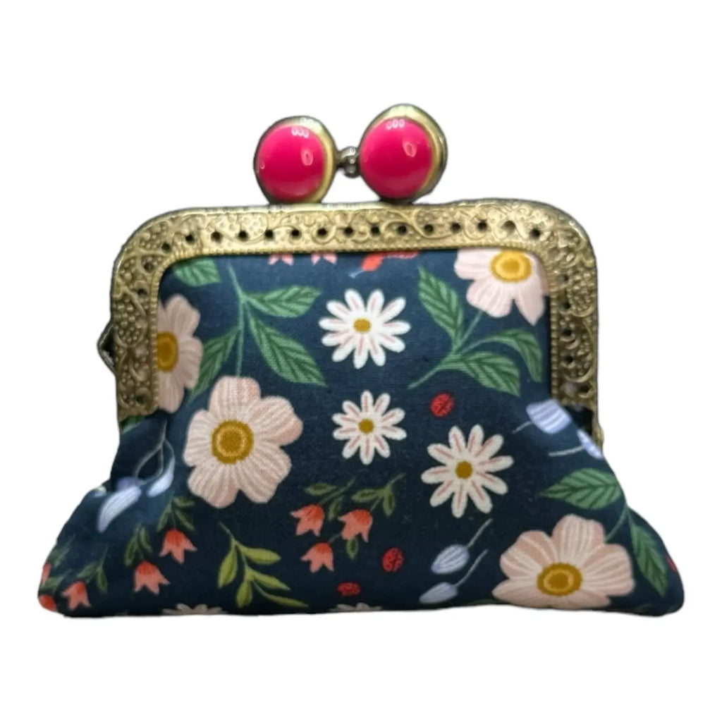 Kiki & Syds Coin Purse: Garden Glow, Hot Pink-ESSE Purse Museum & Store