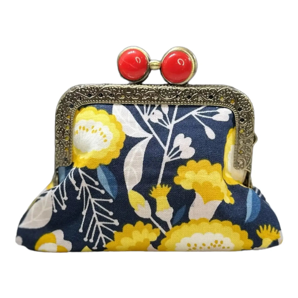 Kiki & Syds Coin Purse: Sunshine Floral, Red-ESSE Purse Museum & Store