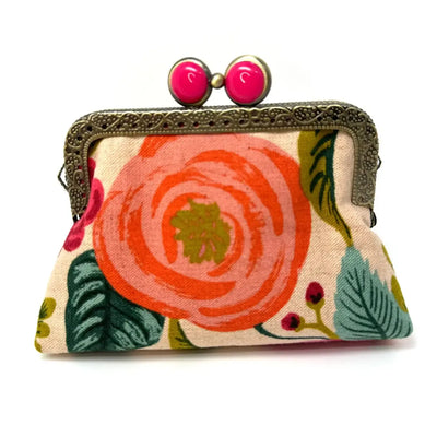 Kiki & Syds Credit Card Clutch: Joliet Rose Cream - Pink-ESSE Purse Museum & Store