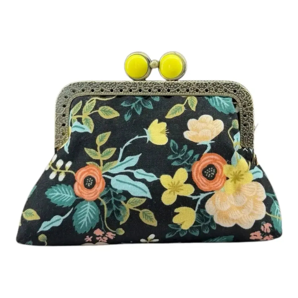 Kiki & Syds On The Go Credit Card Clutch: Birch in Black & Lemon-ESSE Purse Museum & Store