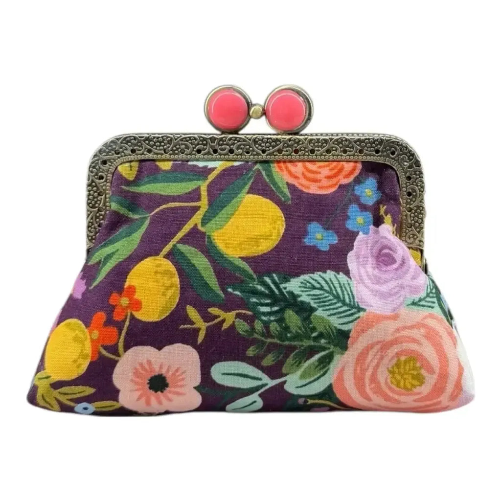 Kiki & Syds On The Go Credit Card Clutch: Garden Party Plum & Coral-ESSE Purse Museum & Store