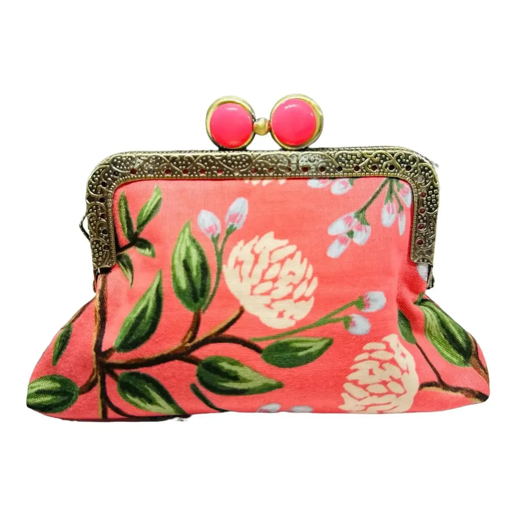 Kiki & Syds On The Go Credit Card Clutch: Peony Sorbet & Strawberry-ESSE Purse Museum & Store