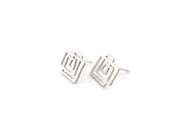 KimyaJewels Earrings: Architectual Silver Studs-ESSE Purse Museum & Store