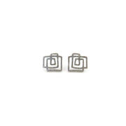 KimyaJewels Earrings: Architectual Silver Studs-ESSE Purse Museum & Store