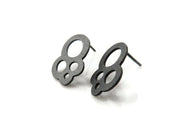 KimyaJewels Earrings: Circles Oxidized Silver Studs-ESSE Purse Museum & Store