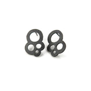 KimyaJewels Earrings: Circles Oxidized Silver Studs-ESSE Purse Museum & Store
