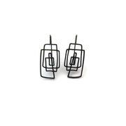 KimyaJewels Earrings: Lineal Oxidized Dangles-ESSE Purse Museum & Store