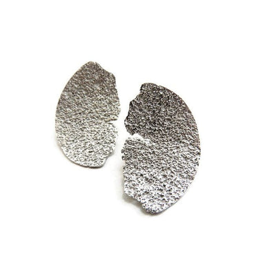 KimyaJoyas Earrings: Satin Silver Texture-ESSE Purse Museum & Store