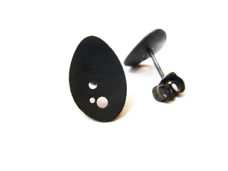 KimyaJoyas Earrings: Trendy Artistic Oval Posts-ESSE Purse Museum & Store