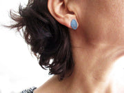 KimyaJoyas Earrings: Trendy Artistic Oval Posts-ESSE Purse Museum & Store