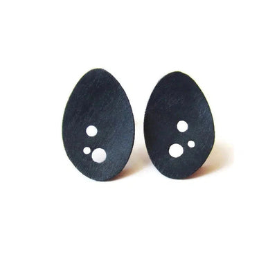 KimyaJoyas Earrings: Trendy Artistic Oval Posts-ESSE Purse Museum & Store