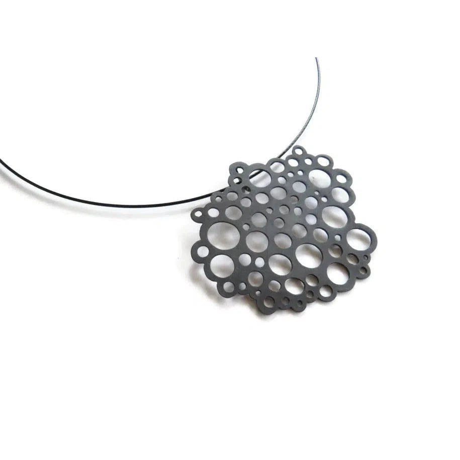 KimyaJoyas Necklace: Large Oxidized Silver Circles