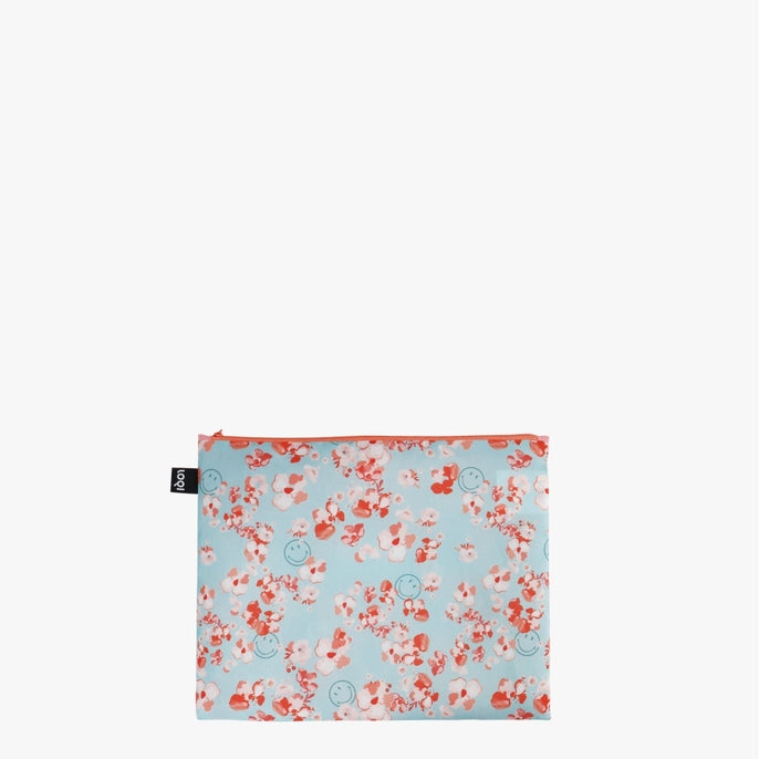 LOQI Bag: Smiley Blossom & Geometric Zip Pocket Set-ESSE Purse Museum & Store