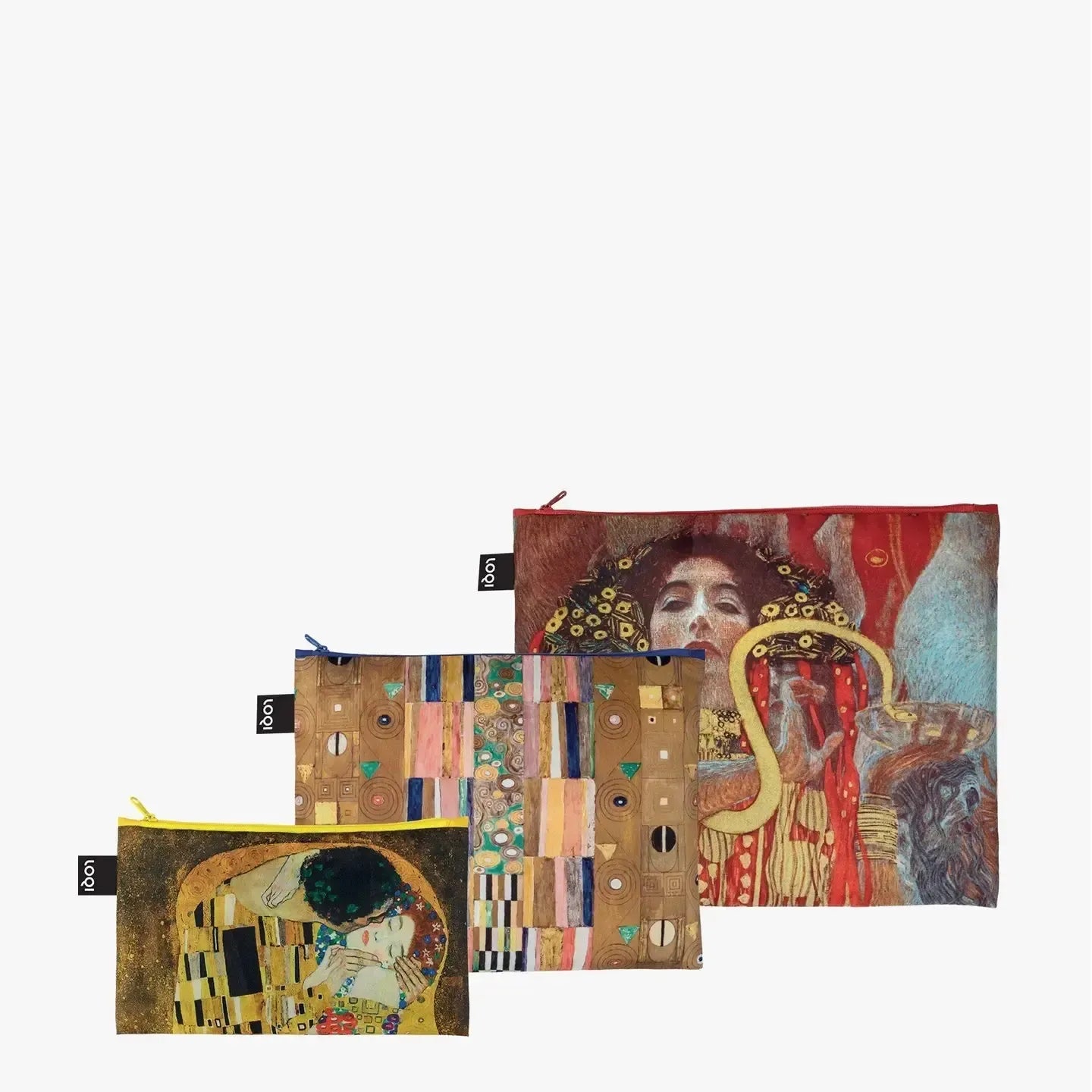LOQI Zip Pocket Set: Gustav Klimt, The Kiss, Stocletfries, Hygieia