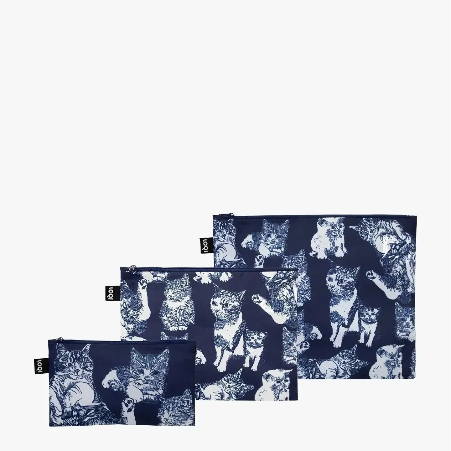 LOQI Zip Pocket Set: Red Poppy Bee Cats