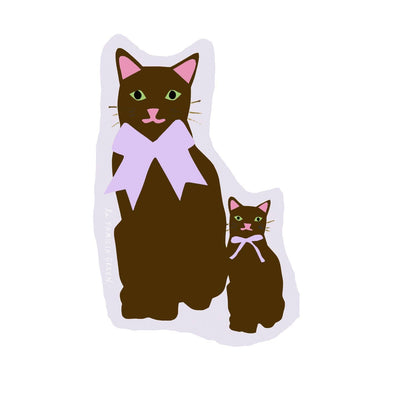 La Familia Green Sticker: Cat & Kitten-ESSE Purse Museum & Store