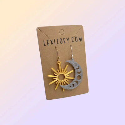 LexiZoey Earrings: Sun and Moon-ESSE Purse Museum & Store