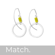 Linda May Earring Trio: Circle+Oval | Chartreuse-ESSE Purse Museum & Store