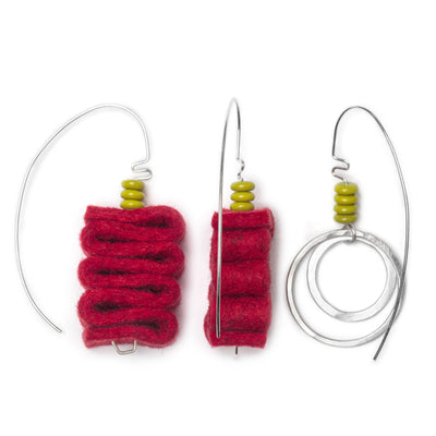 Linda May Earring Trio: Corrugated-ESSE Purse Museum & Store