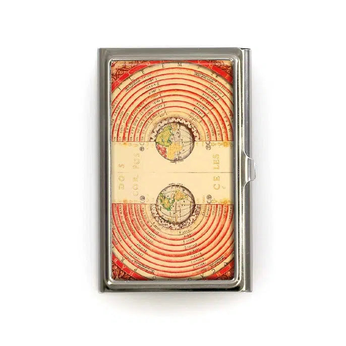 Lucy Lu Card Case: Funky Circles Planets Sky-ESSE Purse Museum & Store