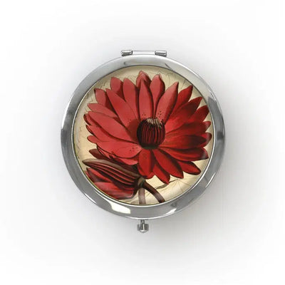 Lucy Lu Compact Mirror: Red Flower Garden-ESSE Purse Museum & Store