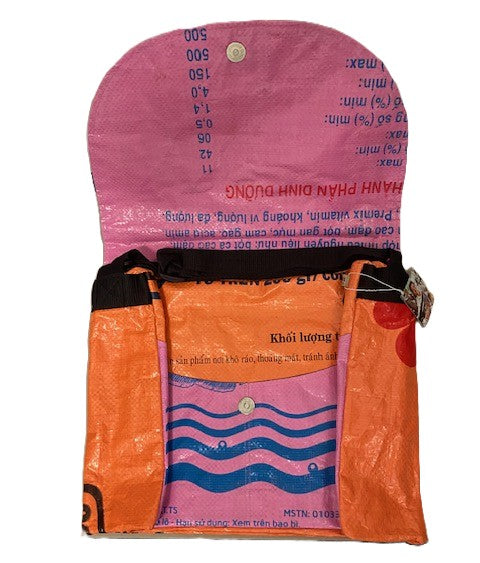 Malia Designs Bag: Orange and Pink Messenger-ESSE Purse Museum & Store