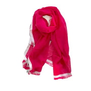 Marigold Row Scarf: 1422 Cotton Dark Pink/Grey-ESSE Purse Museum & Store