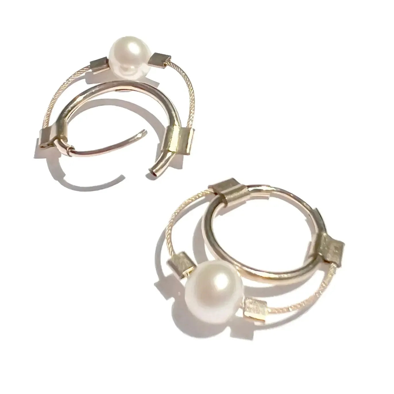 Meghan Patrice Riley Earrings: Singular Hoops w/ Pearl