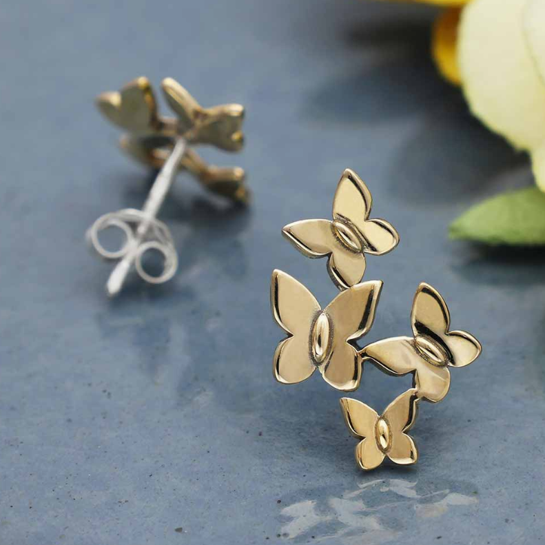 Nina Designs Earrings: Butterfly Cluster Post Earrings