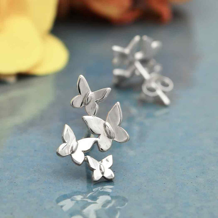 Nina Designs Earrings: Butterfly Cluster Post Earrings-ESSE Purse Museum & Store