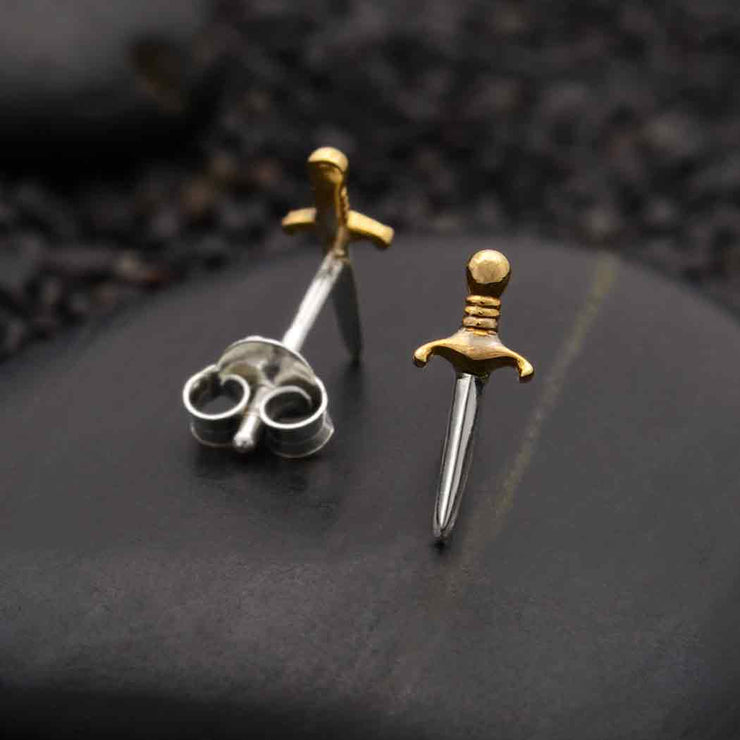 Nina Designs Earrings: Mixed Metal Mini Dagger Post-ESSE Purse Museum & Store