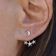 Nina Designs Earrings: Moon & Star Ear Jackets-ESSE Purse Museum & Store