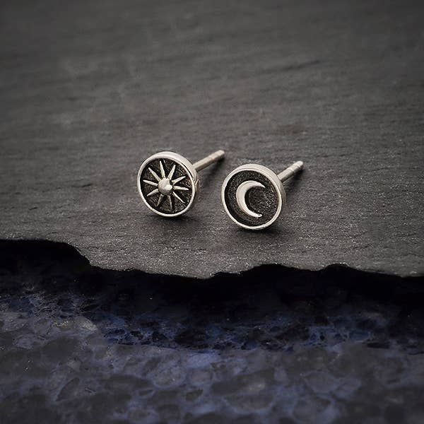 Nina Designs Earrings: Raised Sun & Moon