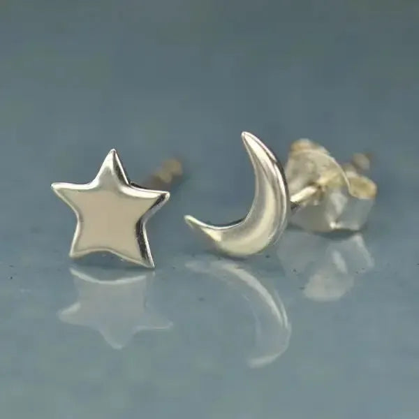 Nina Designs Earrings: Star and Moon Stud-ESSE Purse Museum & Store