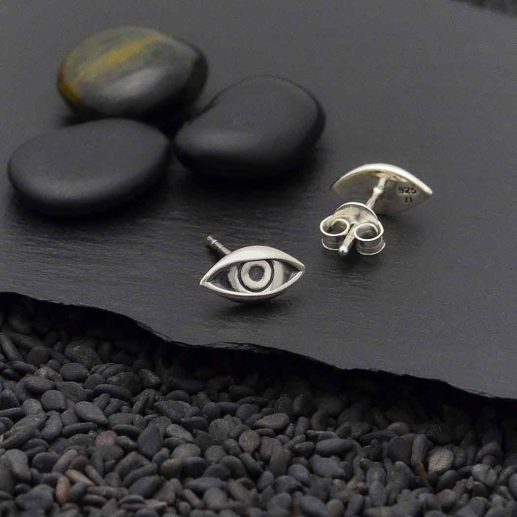 Nina Designs Earrings: Sterling Silver Dimensional Eye Post