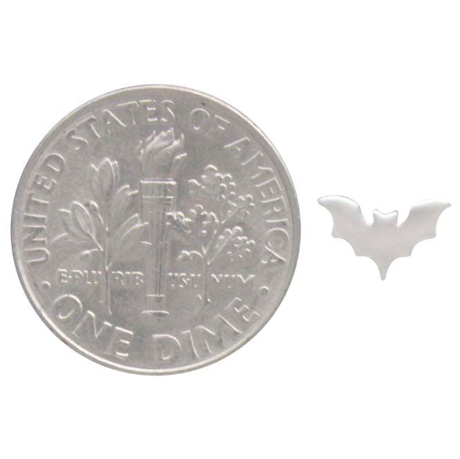 Nina Designs Earrings: Sterling Silver Flat Bat Post-ESSE Purse Museum & Store