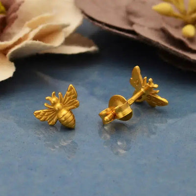 Nina Designs Earrings: Tiny Bronze Bee-ESSE Purse Museum & Store