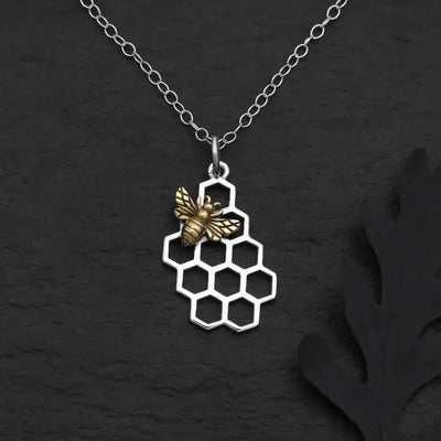 Nina Designs Necklace: Honeycomb with Bronze Bee-ESSE Purse Museum & Store