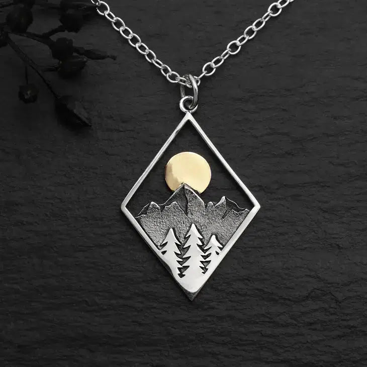 Nina Designs Necklace: Mountain with Bronze Sun-ESSE Purse Museum & Store