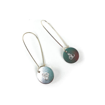 Of The Earth Earrings: Aluminum Stamped Bees-ESSE Purse Museum & Store