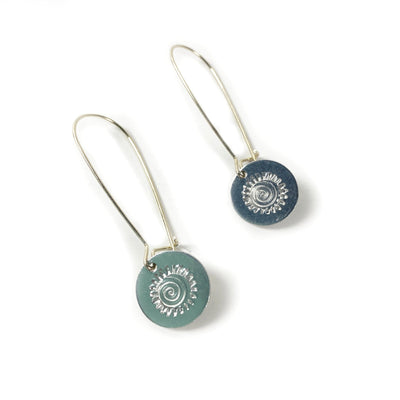 Of The Earth Earrings: Aluminum Stamped Sun Swirl-ESSE Purse Museum & Store