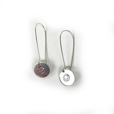 Of The Earth Earrings: Aluminum Stamped Tiny Flowers-ESSE Purse Museum & Store