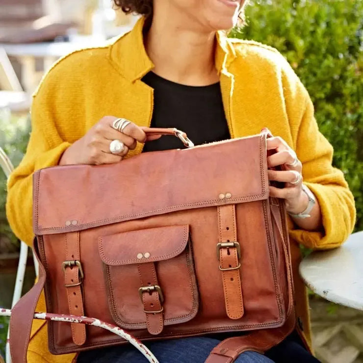 Paper High Bag: Leather Vintage Style Satchel-ESSE Purse Museum & Store
