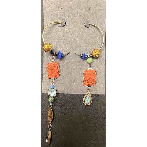Pecan Tree Pottery Earrings: Long-Short-ESSE Purse Museum & Store