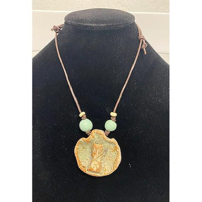 Pecan Tree Pottery Necklace: Green Vase-ESSE Purse Museum & Store