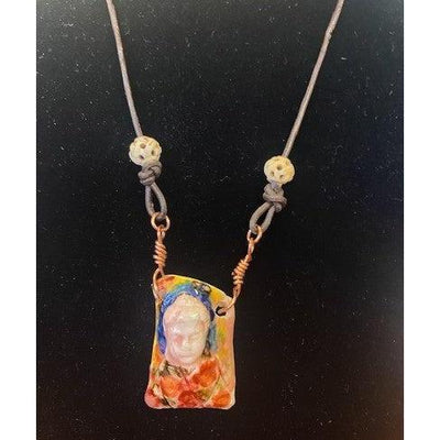 Pecan Tree Pottery Necklace: Small Buddha Amulet-ESSE Purse Museum & Store